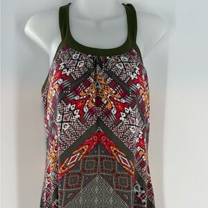 Prana Multicolor Geometric Athletic Tank Top Dress With Built In Bra Size M